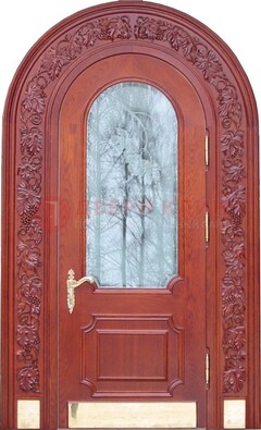 Толстая металлическая арочная дверь со стеклом ДА-20 в Подольске