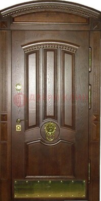 Хорошая стальная арочная дверь с декоративным элементом ДА-23 в Можайске