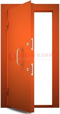Оранжевая стальная бронированная дверь с нитроэмалью ДБ-2 в Подольске