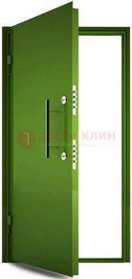 Зеленая металлическая бронированная дверь ДБ-8 в Подольске