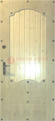 Белая железная дверь с евровагонкой ДЕ-9 в Подольске
