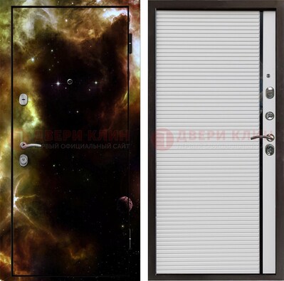 Стальная дверь с фотопечатью космоса ДФ-14 в Подольске