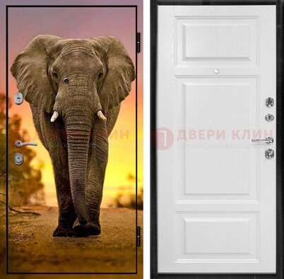 Металлическая дверь с фотопечатью слона ДФ-30 в Подольске