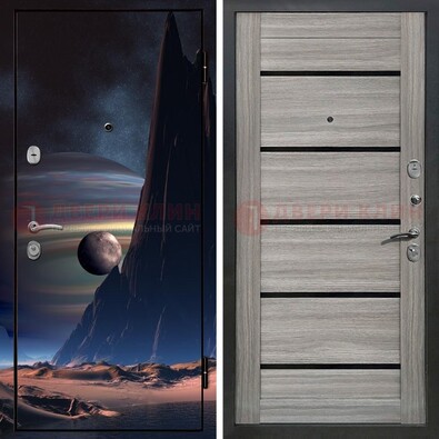 Стальная дверь с фотопечатью космоса ДФ-49 в Подольске