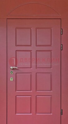 Красная стальная дверь с верхней фрамугой ДФГ-13 в Подольске