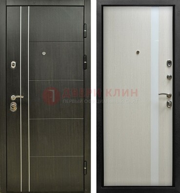 Морозостойкая темная металлическая дверь с МДФ ДМ-164 в Подольске