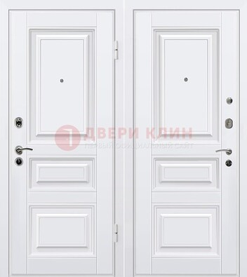Белая металлическая дверь с МДФ ДМ-179 в Подольске