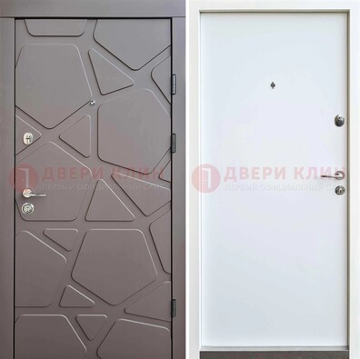 Серая входная дверь с филенчатой МДФ ДМ-216 в Подольске