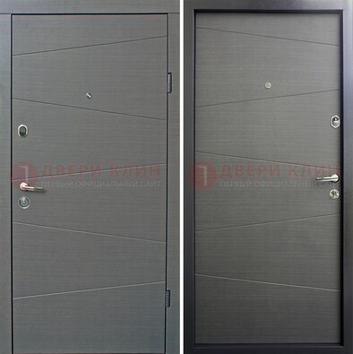 Темная стальная дверь с филенчатой МДФ ДМ-228 в Подольске