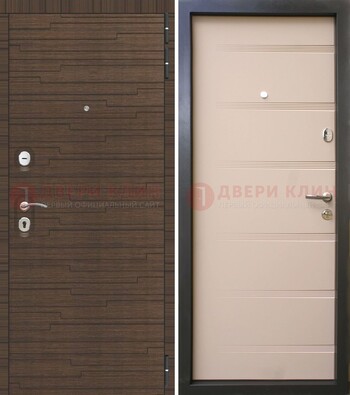Коричневая  железная дверь c фрезерованной МДФ ДМ-248 в Подольске