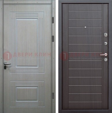 Светлая металлическая дверь с МДФ в квартиру ДМ-355 в Дмитрове