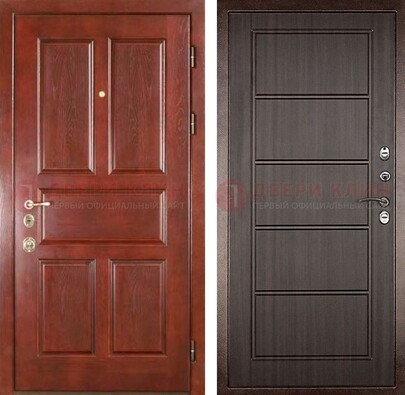 Красная металлическая дверь с МДФ в квартиру ДМ-387 в Подольске