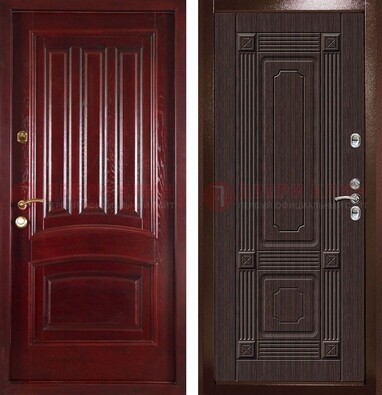Красная стальная дверь с филенчатой МДФ ДМ-398 в Подольске