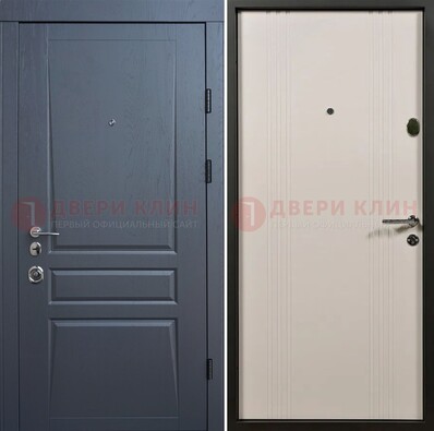 Темно-серая стальная дверь с МДФ хайтек ДМ-481 в Подольске