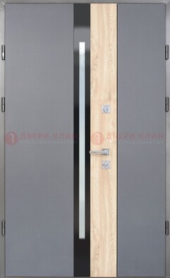 Полуторная металлическая дверь с МДФ ДМ-503 в Подольске