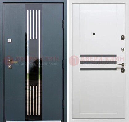 Темная квартирная дверь с разными МДФ ДМ-504 в Подольске