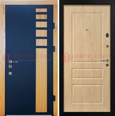 Двухцветная железная дверь с МДФ в квартиру ДМ-511 в Сергиевом Посаде
