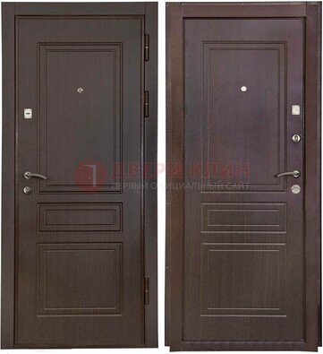 Антивандальная коричневая железная дверь с МДФ ДМ-61 в Подольске