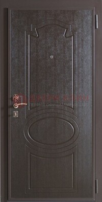 Темная металлическая дверь с МДФ ДМ-88 для частного дома в Подольске