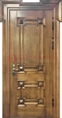 Филенчатая железная дверь с массивом дуба ДМД-56 в Подольске