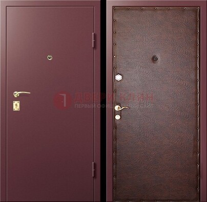 Бордовая железная дверь с нитроэмалью ДН-1 В Ижевске