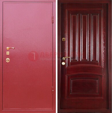Красная металлическая дверь с порошковым напылением ДП-165 в Подольске