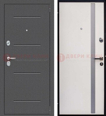 Железная дверь с порошковым напылением и белой МДФ ДП-212 в Подольске