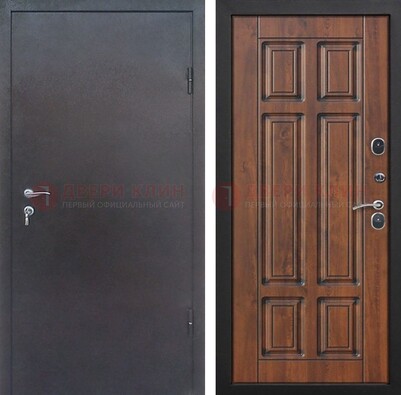 Темная входная дверь с порошковым покрытием с МДФ панелью ДП-235 в Подольске