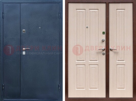 Двустворчатая стальная дверь с порошковым напылением и МДФ ДП-239 в Подольске