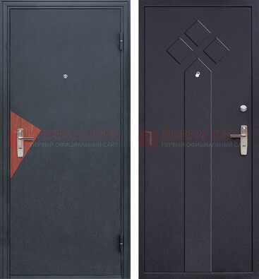 Черная входная дверь с порошковым напылением и узором внутри ДП-241 в Подольске