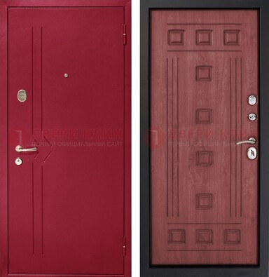 Красная железная дверь с порошковым напылением ДП-242 в Подольске