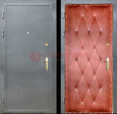 Серая стальная дверь с порошковым покрытием ДП-25 в Подольске