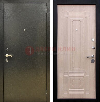 Входная темно-серая дверь с порошковым напылением и МДФ ДП-273 в Подольске