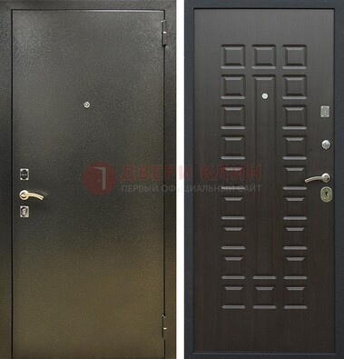 Темно-серая железная дверь с порошковым покрытием и МДФ Венге ДП-287 в Подольске