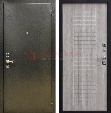 Железная темная дверь с порошковым покрытием и филенчатой МДФ ДП-297 в Подольске