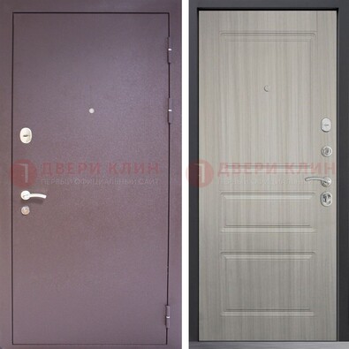 Темная стальная дверь с порошковым окрасом и МДФ ДП-310 в Подольске