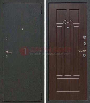 Черная металлическая дверь с порошковым окрасом ДП-47 в Подольске