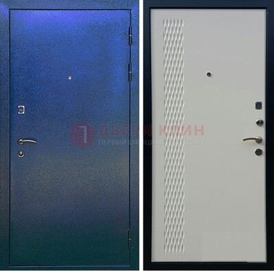 Синяя железная дверь с порошковым напылением ДП-49 в Омске