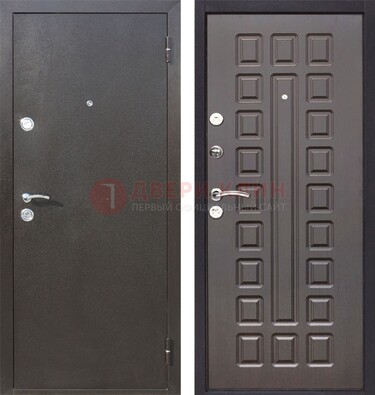 Коричневая железная дверь с порошковым окрасом ДП-63 в Подольске