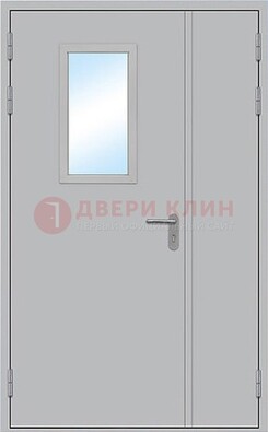 Белая входная противопожарная дверь со стеклянной вставкой ДПП-10 в Подольске