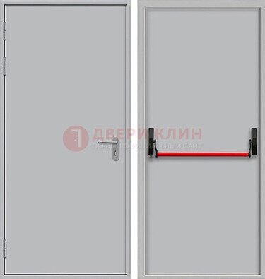 Белая металлическая противопожарная дверь с длинной ручкой ДПП-14 в Подольске