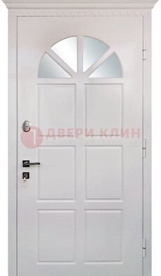 Светлая железная дверь со стеклом ДС-29 в Подольске