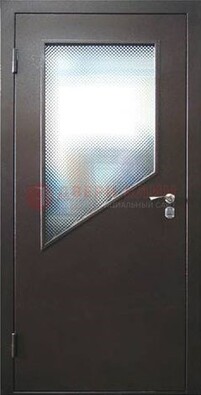 Стальная дверь со стеклом ДС-5 в кирпичный коттедж в Подольске