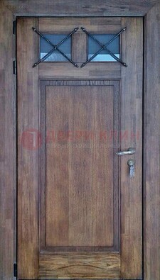 Металлическая дверь с Виноритом со стеклом и ковкой под старину ДСК-209 в Подольске