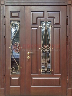 Стальная распашная дверь Винорит стекло и ковка ДСК-274 в Подольске