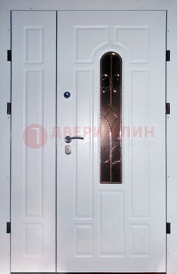 Входная дверь Винорит со стеклом в белом цвете ДСК-277 в Подольске