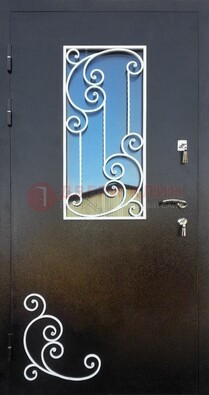 Входная дверь Порошок со стеклом и ковкой ДСК-278 в Подольске