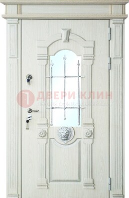 Герметичная входная дверь со стеклом и ковкой с украшением ДСК-64 в Подольске