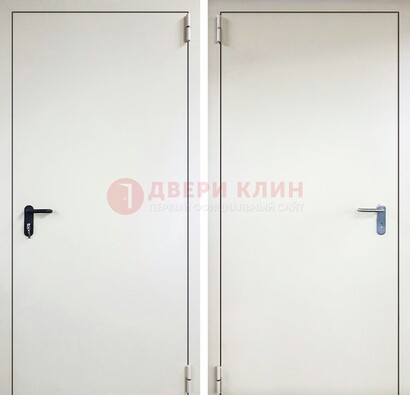 Белая железная техническая дверь ДТ-16 в Подольске