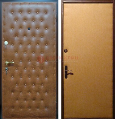 Желтая железная дверь с винилискожей ДВ-2 в Подольске